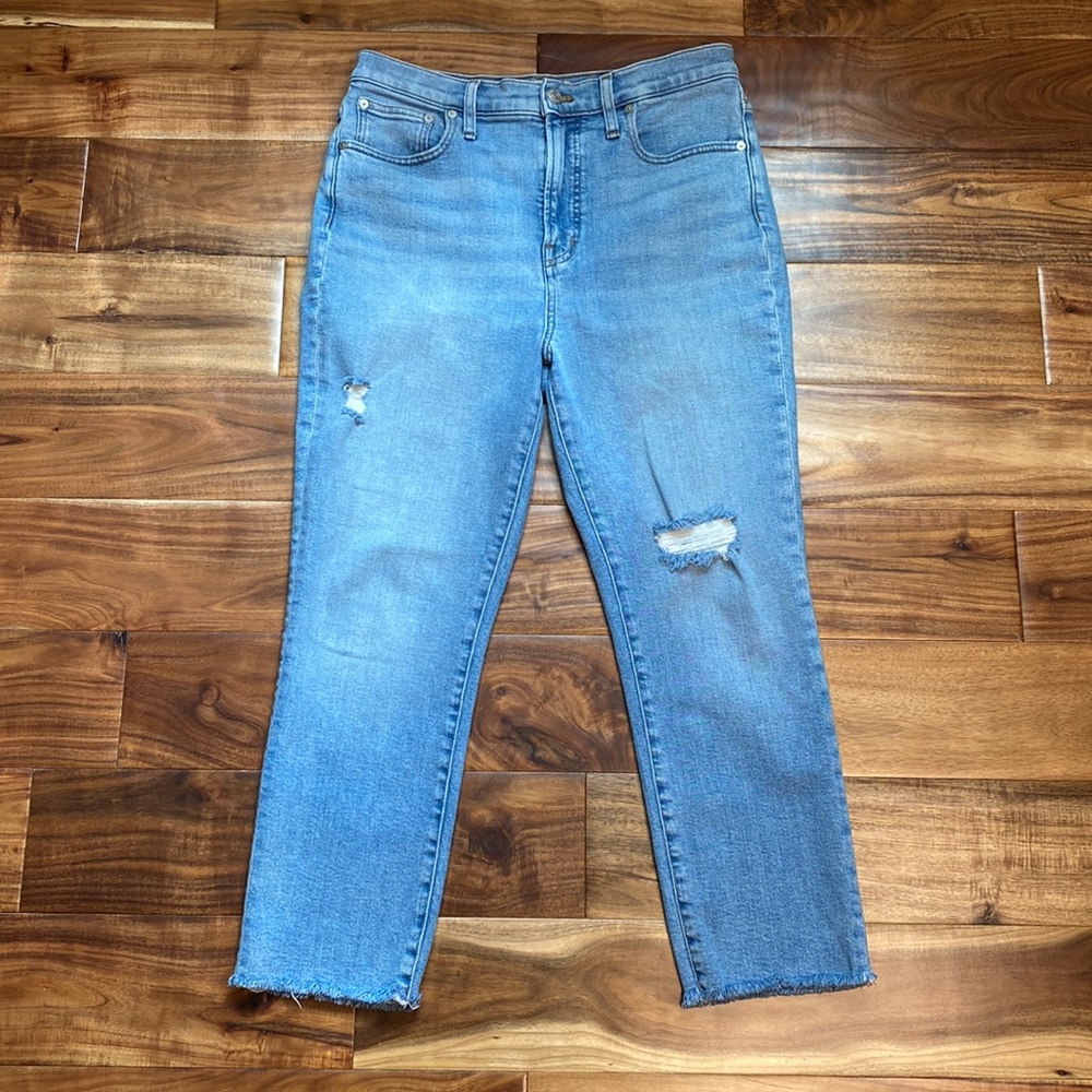 Madewell The Petite Curvy Perfect Vintage Jean in Coney Wash: Destroyed Edition